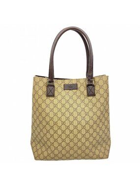 Gucci Tote GG Supreme Brown Silver
